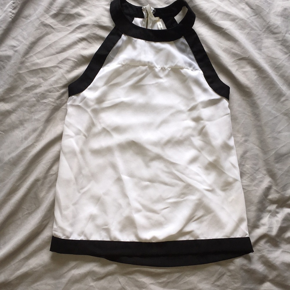 Black and white sheer top